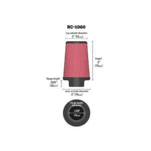 K&N  RC-1060 Универсален спортен въздушен филтър.