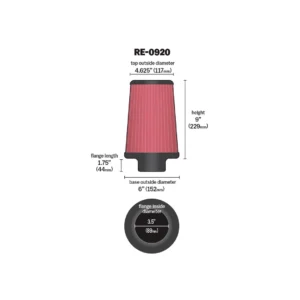 K&N  RE-0920 Универсален спортен въздушен филтър.