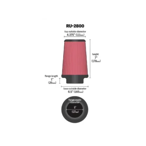 K&N  RU-2800 Универсален спортен въздушен филтър.
