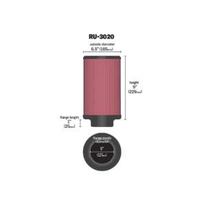 K&N  RU-3020 Универсален спортен въздушен филтър.