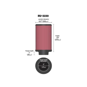 K&N  RU-3220 Универсален спортен въздушен филтър.