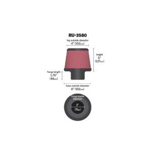 K&N  RU-3580 Универсален спортен въздушен филтър.